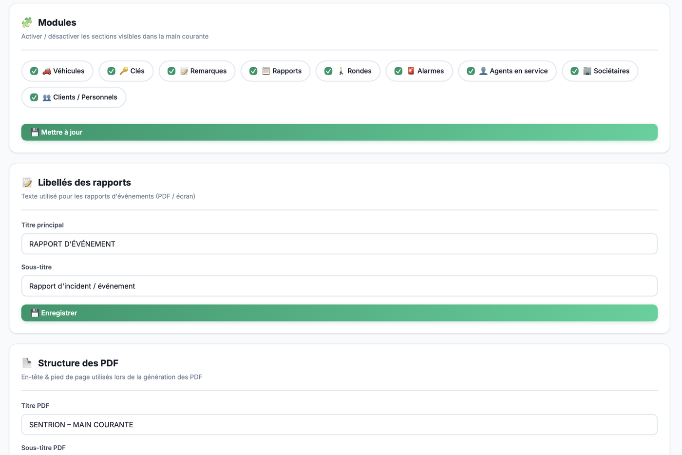 Personnalisation par Site