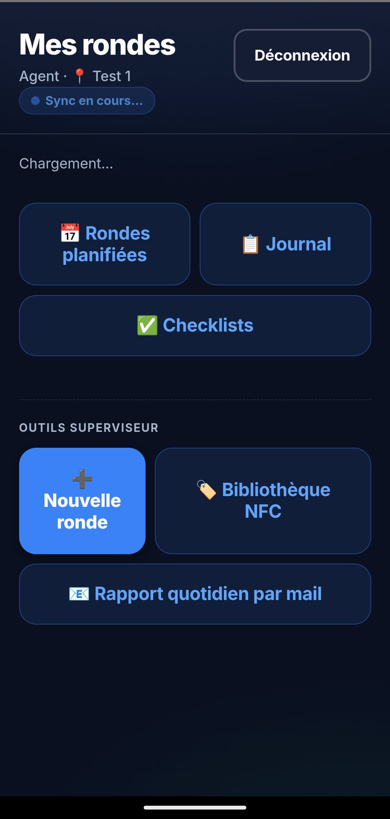Tableau de bord superviseur